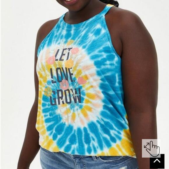 Torrid 0 10 Plus Tie Dye Let Love Grow Tank NWT - Picture 1 of 3